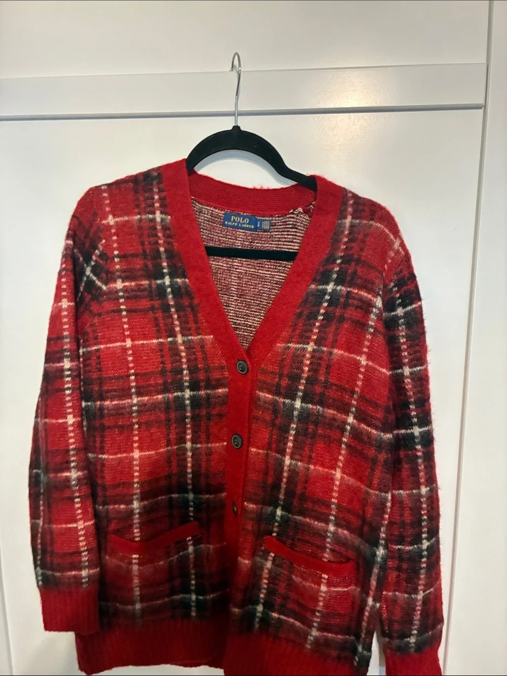 Polo by Ralph Lauren Red Plaid Button-Front Cardigan